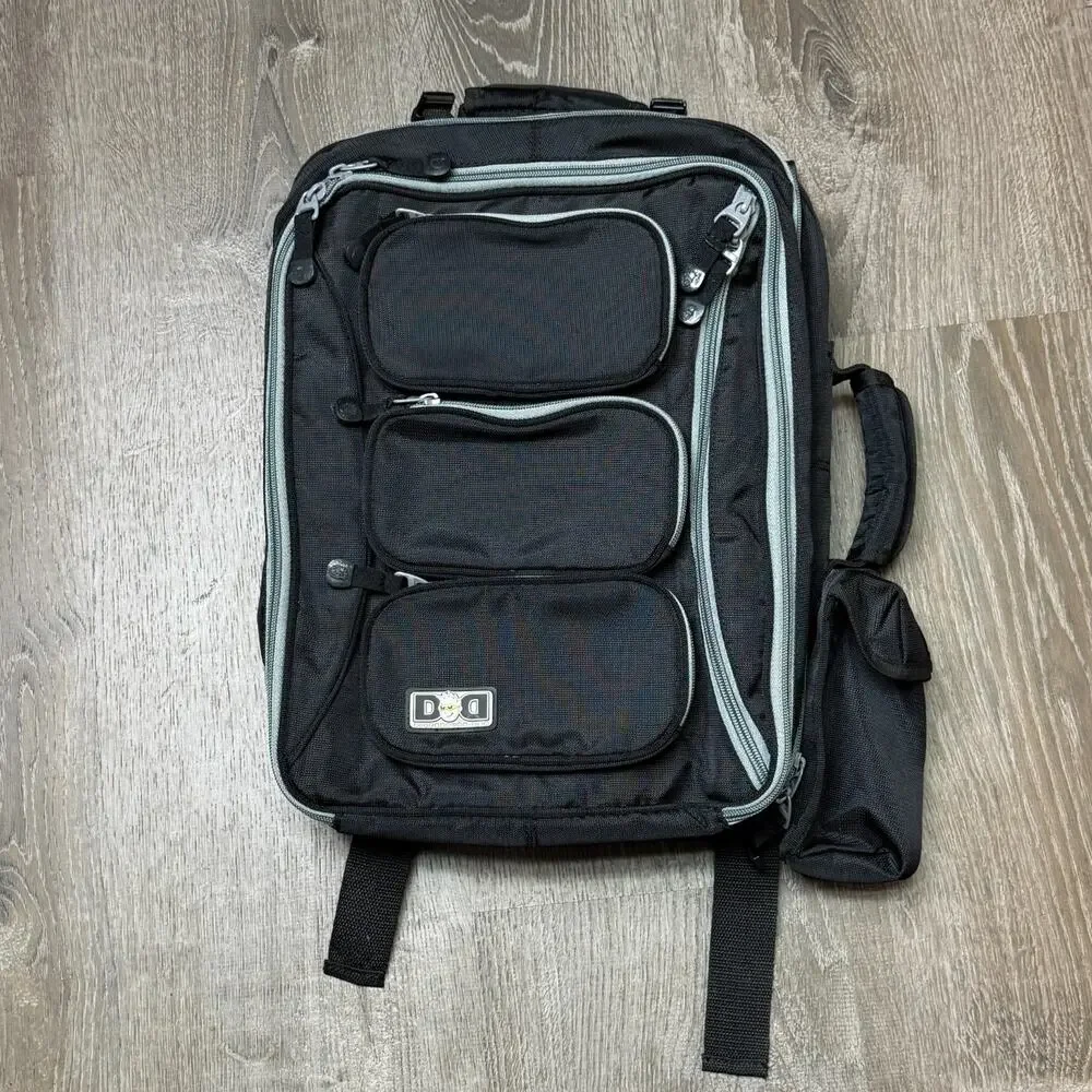 Diaper Dude Black Backpack Diaper Bag Messenger‎ Changing Pad Multi Pocket